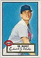 Card Number 144, Ed Blake, Cincinnati Reds, from the Topps Baseball series (R414-6) issued by Topps Chewing Gum Company, Issued by Topps Chewing Gum Company (American, Brooklyn), Commercial color lithograph