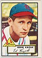 Card Number 165, Eddie Kazak, St. Louis Cardinals, from the Topps Baseball series (R414-6) issued by Topps Chewing Gum Company, Issued by Topps Chewing Gum Company (American, Brooklyn), Commercial color lithograph