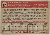Card Number 117, Sherman Lollar, Chicago White Sox, from the Topps Baseball series (R414-6) issued by Topps Chewing Gum Company, Issued by Topps Chewing Gum Company (American, Brooklyn), Commercial color lithograph