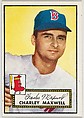Card Number 180, Charles Maxwell, Boston Red Sox, from the Topps Baseball series (R414-6) issued by Topps Chewing Gum Company, Issued by Topps Chewing Gum Company (American, Brooklyn), Commercial color lithograph