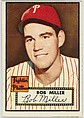 Card Number 187, Bob Miller, Fightin' Philadelphia Phillies, from the Topps Baseball series (R414-6) issued by Topps Chewing Gum Company, Issued by Topps Chewing Gum Company (American, Brooklyn), Commercial color lithograph