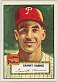 Card Number 221, Granny Hamner, Fightin' Philadelphia Phillies, from the Topps Baseball series (R414-6) issued by Topps Chewing Gum Company, Issued by Topps Chewing Gum Company (American, Brooklyn), Commercial color lithograph