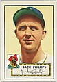Card Number 240, Jack Phillips, Pittsburgh Pirates, from the Topps Baseball series (R414-6) issued by Topps Chewing Gum Company, Issued by Topps Chewing Gum Company (American, Brooklyn), Commercial color lithograph