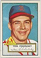 Card Number 242, Tom Poholsky, St. Louis Cardinals, from the Topps Baseball series (R414-6) issued by Topps Chewing Gum Company, Issued by Topps Chewing Gum Company (American, Brooklyn), Commercial color lithograph