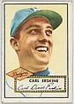 Card Number 250, Carl Erskine, Brooklyn Dodgers, from the Topps Baseball series (R414-6) issued by Topps Chewing Gum Company, Issued by Topps Chewing Gum Company (American, Brooklyn), Commercial color lithograph