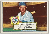 Card Number 202, Joe Collins, New York Yankees, from the Topps Baseball series (R414-6) issued by Topps Chewing Gum Company, Issued by Topps Chewing Gum Company (American, Brooklyn), Commercial color lithograph