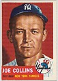 Card Number 9, Joe Collins, First Base, New York Yankees, from the series Topps Dugout Quiz (R414-7), issued by Topps Chewing Gum Company, Issued by Topps Chewing Gum Company (American, Brooklyn), Commercial color lithograph