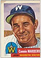 Card Number 13, Connie Marrero, Pitcher, Washington Senators, from the series Topps Dugout Quiz (R414-7), issued by Topps Chewing Gum Company, Issued by Topps Chewing Gum Company (American, Brooklyn), Commercial color lithograph