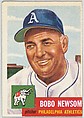 Card Number 15, Bobo Newsom, Pitcher, Philadelphia Athletics, from the series Topps Dugout Quiz (R414-7), issued by Topps Chewing Gum Company, Issued by Topps Chewing Gum Company (American, Brooklyn), Commercial color lithograph