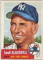 Card Number 31, Ewell Blackwell, Pitcher, New York Yankees, from the series Topps Dugout Quiz (R414-7), issued by Topps Chewing Gum Company, Issued by Topps Chewing Gum Company (American, Brooklyn), Commercial color lithograph