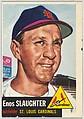 Card Number 41, Enos Slaughter, Outfielder, St. Louis Cardinals, from the series Topps Dugout Quiz (R414-7), issued by Topps Chewing Gum Company, Issued by Topps Chewing Gum Company (American, Brooklyn), Commercial color lithograph