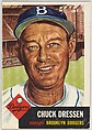 Card Number 50, Chuck Dressen, Manager, Brooklyn Dodgers, from the series Topps Dugout Quiz (R414-7), issued by Topps Chewing Gum Company, Issued by Topps Chewing Gum Company (American, Brooklyn), Commercial color lithograph