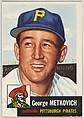 Card Number 58, George Metkovich, Outfielder, Pittsburgh Pirates, from the series Topps Dugout Quiz (R414-7), issued by Topps Chewing Gum Company, Issued by Topps Chewing Gum Company (American, Brooklyn), Commercial color lithograph