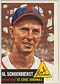 Card Number 78, Al Schoendienst, Second Base, St. Louis Cardinals, from the series Topps Dugout Quiz (R414-7), issued by Topps Chewing Gum Company, Issued by Topps Chewing Gum Company (American, Brooklyn), Commercial color lithograph