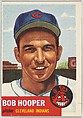 Card Number 84, Bob Hooper, Pitcher, Cleveland Indians, from the series Topps Dugout Quiz (R414-7), issued by Topps Chewing Gum Company, Issued by Topps Chewing Gum Company (American, Brooklyn), Commercial color lithograph