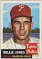 Card Number 88, Willie Jones, Third Base, Philadelphia Phillies, from the series Topps Dugout Quiz (R414-7), issued by Topps Chewing Gum Company, Issued by Topps Chewing Gum Company (American, Brooklyn), Commercial color lithograph