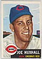 Card Number 105, Joe Nuxhall, Pitcher, Cincinnati Reds, from the series Topps Dugout Quiz (R414-7), issued by Topps Chewing Gum Company, Issued by Topps Chewing Gum Company (American, Brooklyn), Commercial color lithograph