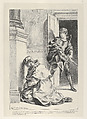 Hamlet Attempts to Kill the King, Eugène Delacroix French, Lithograph; first state of three