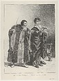 Polonius and Hamlet, Eugène Delacroix French, Lithograph; second state of four