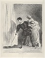 The Murder of Polonius, Eugène Delacroix  French, Lithograph; second state of three