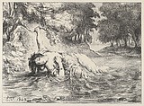 Death of Ophelia, Eugène Delacroix  French, Lithograph; first state of three