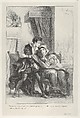 Hamlet and the Queen, Eugène Delacroix French, Lithograph; third state of four