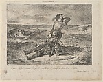 Young Clifford Finding the Body of his Father, from "L'Artiste", Eugène Delacroix French, Lithograph; third state of three