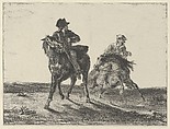 Steenie or Redgauntlet Pursued by a Goblin on Horseback, Eugène Delacroix  French, Unfinished lithograph; first state of three
