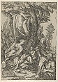 The Holy Family with John the Baptist in a landscape, Bernardino Passeri  Italian, Etching and engraving