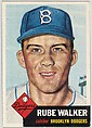 Card Number 134, Rube Walker, Catcher, Brooklyn Dodgers, from the series Topps Dugout Quiz (R414-7), issued by Topps Chewing Gum Company, Issued by Topps Chewing Gum Company (American, Brooklyn), Commercial color lithograph