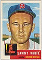 Card Number 139, Sammy White, Catcher, Boston Red Sox, from the series Topps Dugout Quiz (R414-7), issued by Topps Chewing Gum Company, Issued by Topps Chewing Gum Company (American, Brooklyn), Commercial color lithograph