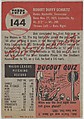 Card Number 144, Bob Schultz, Pitcher, Chicago Cubs, from the series Topps Dugout Quiz (R414-7), issued by Topps Chewing Gum Company, Issued by Topps Chewing Gum Company (American, Brooklyn), Commercial color lithograph