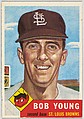 Card Number 160, Bob Young, Second Base, St. Louis Browns, from the series Topps Dugout Quiz (R414-7), issued by Topps Chewing Gum Company, Issued by Topps Chewing Gum Company (American, Brooklyn), Commercial color lithograph