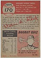 Card Number 170, Bill Werle, Pitcher, Boston Red Sox, from the series Topps Dugout Quiz (R414-7), issued by Topps Chewing Gum Company, Issued by Topps Chewing Gum Company (American, Brooklyn), Commercial color lithograph