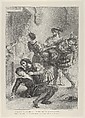 The Death of Hamlet, Eugène Delacroix French, Lithograph; second state of three