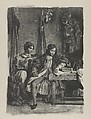 Goetz von Berlichingen Writing His Memoirs, Eugène Delacroix  French, Lithograph; second state of four