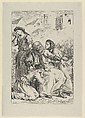 Death of Goetz von Berlichingen, Eugène Delacroix French, Wood engraving; proof before letters