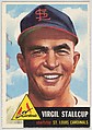 Card Number 180, Virgil Stallcup, Shortstop, St. Louis Cardinals, from the series Topps Dugout Quiz (R414-7), issued by Topps Chewing Gum Company, Issued by Topps Chewing Gum Company (American, Brooklyn), Commercial color lithograph