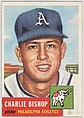 Card Number 186, Charlie Bishop, Pitcher, Philadelphia Athletics, from the series Topps Dugout Quiz (R414-7), issued by Topps Chewing Gum Company, Issued by Topps Chewing Gum Company (American, Brooklyn), Commercial color lithograph