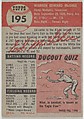 Card Number 195, Ed McGhee, Outfielder, Philadelphia Athletics, from the series Topps Dugout Quiz (R414-7), issued by Topps Chewing Gum Company, Issued by Topps Chewing Gum Company (American, Brooklyn), Commercial color lithograph