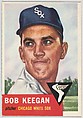 Card Number 196, Bob Keegan, Pitcher, Chicago White Sox, from the series Topps Dugout Quiz (R414-7), issued by Topps Chewing Gum Company, Issued by Topps Chewing Gum Company (American, Brooklyn), Commercial color lithograph