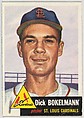 Card Number 204, Dick Bokelmann, Pitcher, St. Louis Cardinals, from the series Topps Dugout Quiz (R414-7), issued by Topps Chewing Gum Company, Issued by Topps Chewing Gum Company (American, Brooklyn), Commercial color lithograph