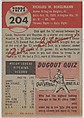 Card Number 204, Dick Bokelmann, Pitcher, St. Louis Cardinals, from the series Topps Dugout Quiz (R414-7), issued by Topps Chewing Gum Company, Issued by Topps Chewing Gum Company (American, Brooklyn), Commercial color lithograph