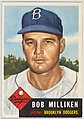 Card Number 221, Bob Milliken, Pitcher, Brooklyn Dodgers, from the series Topps Dugout Quiz (R414-7), issued by Topps Chewing Gum Company, Issued by Topps Chewing Gum Company (American, Brooklyn), Commercial color lithograph