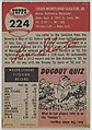 Card Number 224, Lou Sleater, Pitcher, Washington Senators, from the series Topps Dugout Quiz (R414-7), issued by Topps Chewing Gum Company, Issued by Topps Chewing Gum Company (American, Brooklyn), Commercial color lithograph