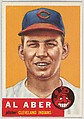 Card Number 233, Al Aber, Pitcher, Cleveland Indians, from the series Topps Dugout Quiz (R414-7), issued by Topps Chewing Gum Company, Issued by Topps Chewing Gum Company (American, Brooklyn), Commercial color lithograph