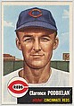 Card Number 237, Clarence Podbielan, Pitcher, Cincinnati Reds, from the series Topps Dugout Quiz (R414-7), issued by Topps Chewing Gum Company, Issued by Topps Chewing Gum Company (American, Brooklyn), Commercial color lithograph