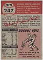 Card Number 247, Mike Sandlock, Catcher, Pittsburgh Pirates, from the series Topps Dugout Quiz (R414-7), issued by Topps Chewing Gum Company, Issued by Topps Chewing Gum Company (American, Brooklyn), Commercial color lithograph