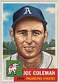 Card Number 279, Joe Coleman, Pitcher, Philadelphia Athletics, from the series Topps Dugout Quiz (R414-7), issued by Topps Chewing Gum Company, Issued by Topps Chewing Gum Company (American, Brooklyn), Commercial color lithograph