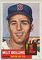 Card Number 280, Milt Bolling, Shortstop, Boston Red Sox, from the series Topps Dugout Quiz (R414-7), issued by Topps Chewing Gum Company, Issued by Topps Chewing Gum Company (American, Brooklyn), Commercial color lithograph